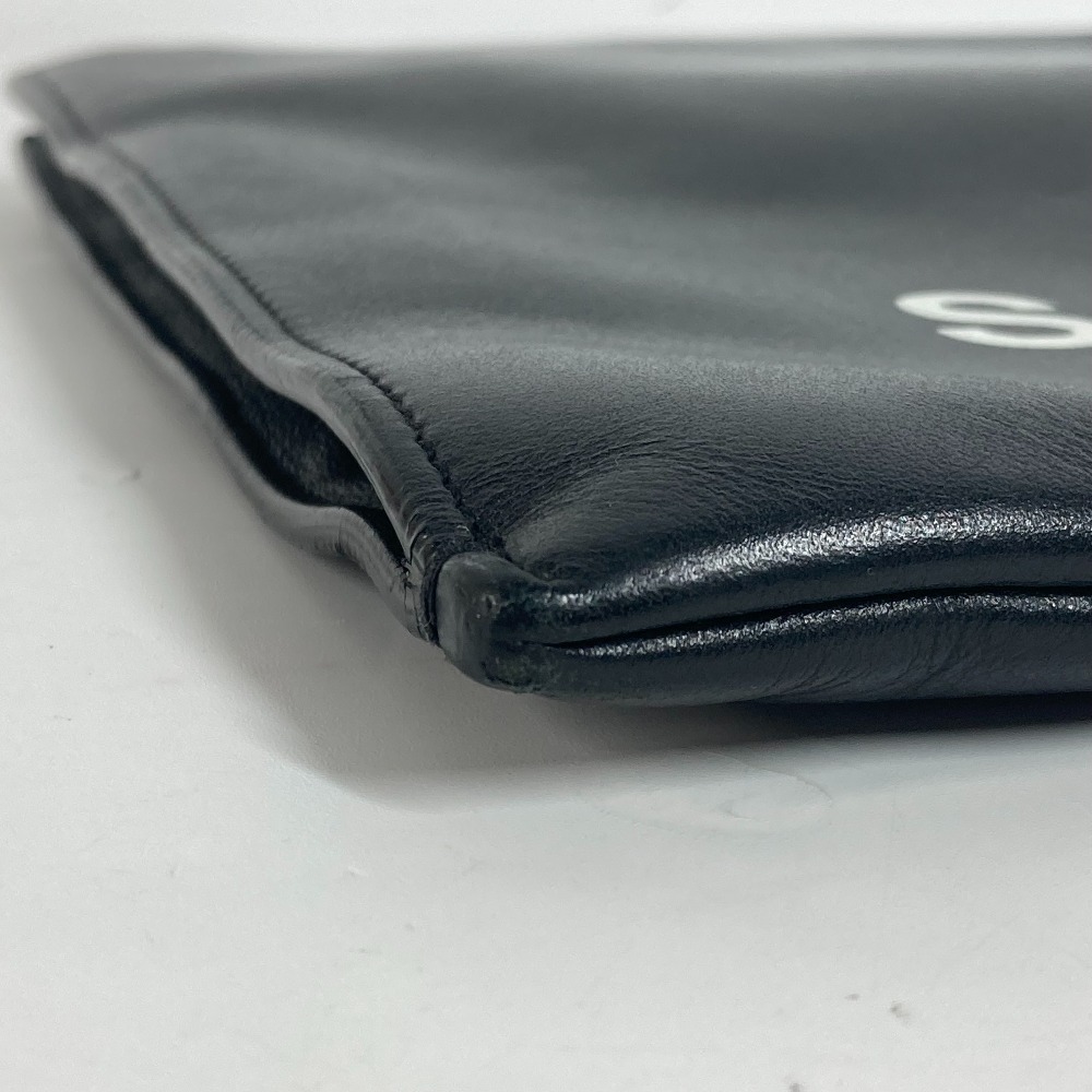 SAINT LAURENT PARIS Logo Shoulder Bag Clutch Leather Black - Picture 6 of 9